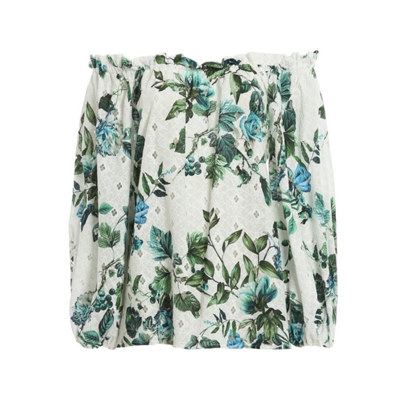 Blumarine Broderie Anglaise Rose Floral Eyelet Blouse in White & Blue - Picture 3 of 15